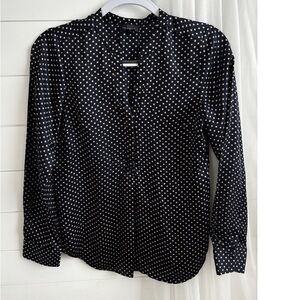 Elegant Black and White Polka Dot Men's Shirt